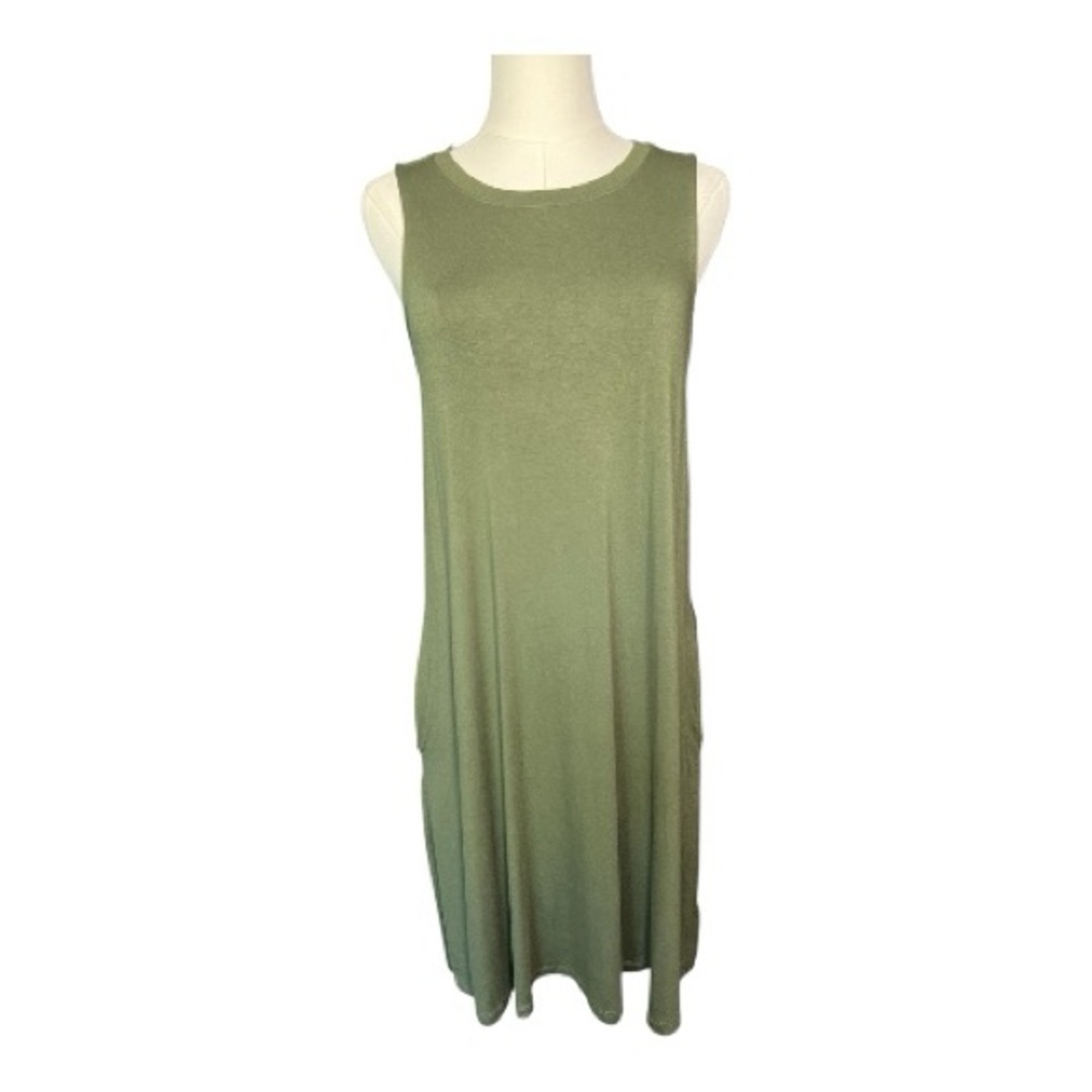 EUC Time and Tru olive green sleeveless swing tunic dress | size M